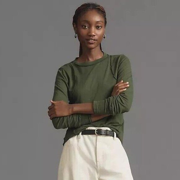 Anthropologie Pilcro Reconstructed Racer Tee Tunic Top Long Sleeve XS NEW 278300 - Picture 1 of 8